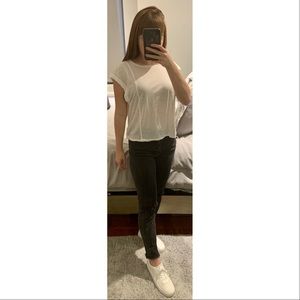 NWT American Eagle Boxy Cropped Tank Top | Cream